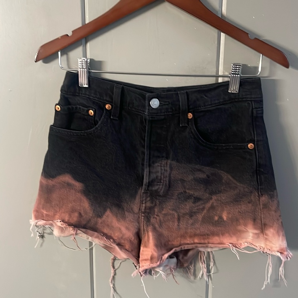 Levi's  Black Brown Ombré Shorts Cut Off Festival Grunge Punk Urban Edgy Cowgirl